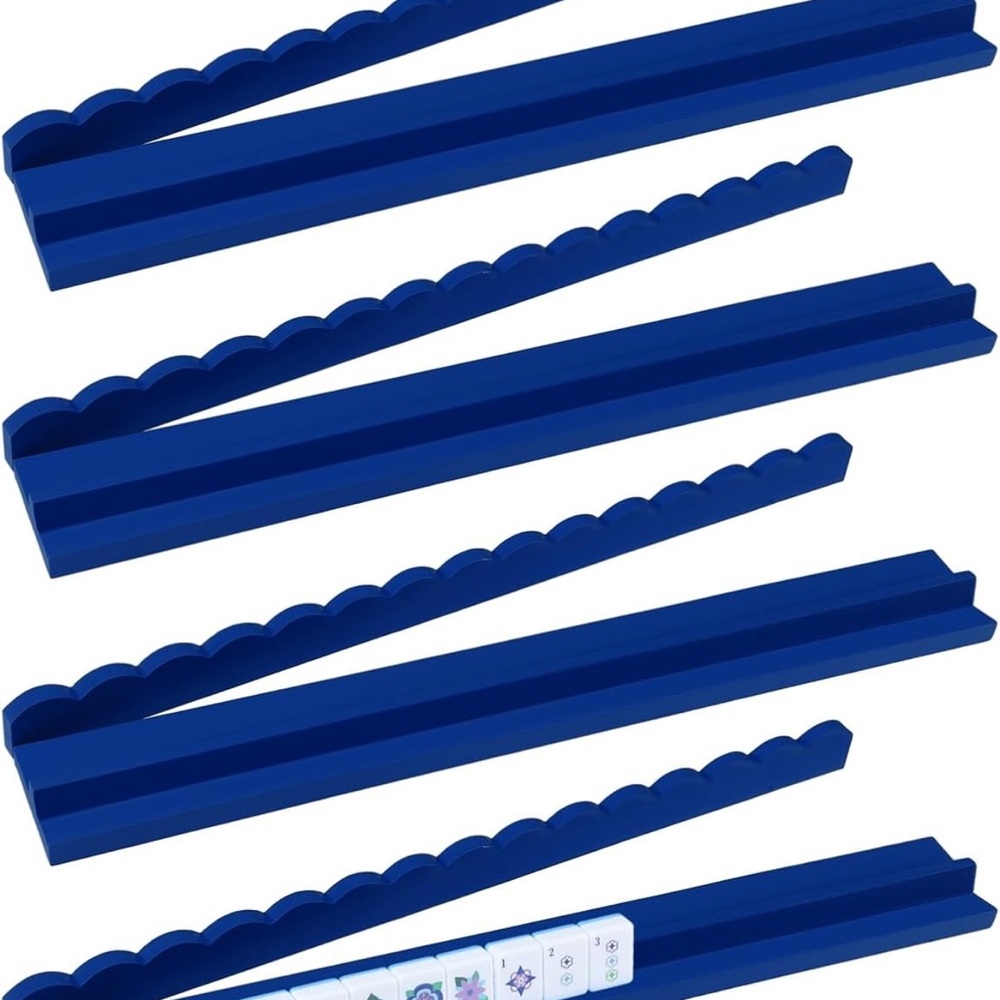Blue Wooden Mahjong Racks with Pushers